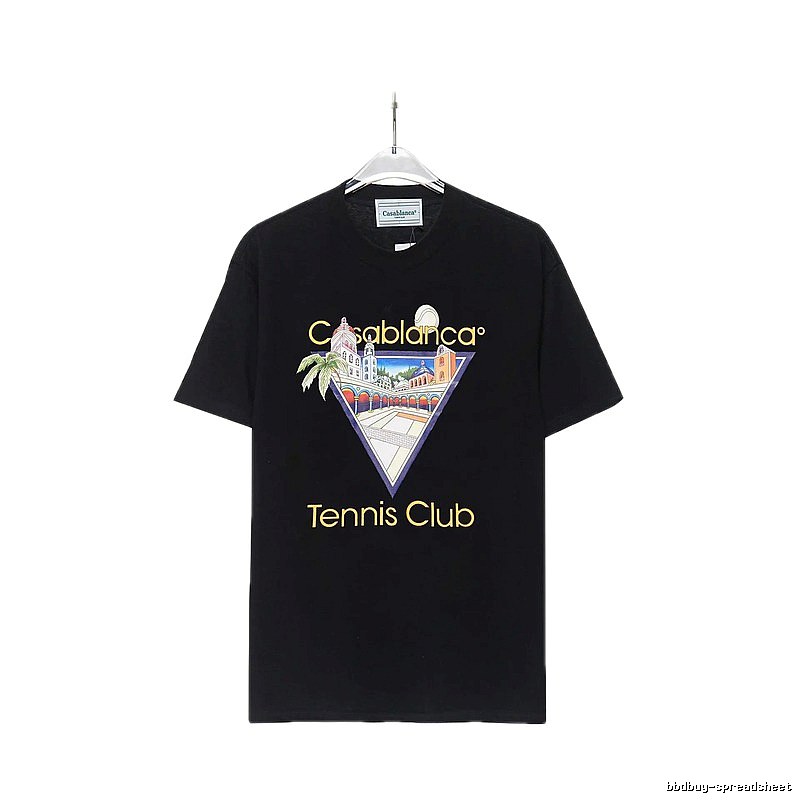 Casablanca Print Casual Black T-shirt