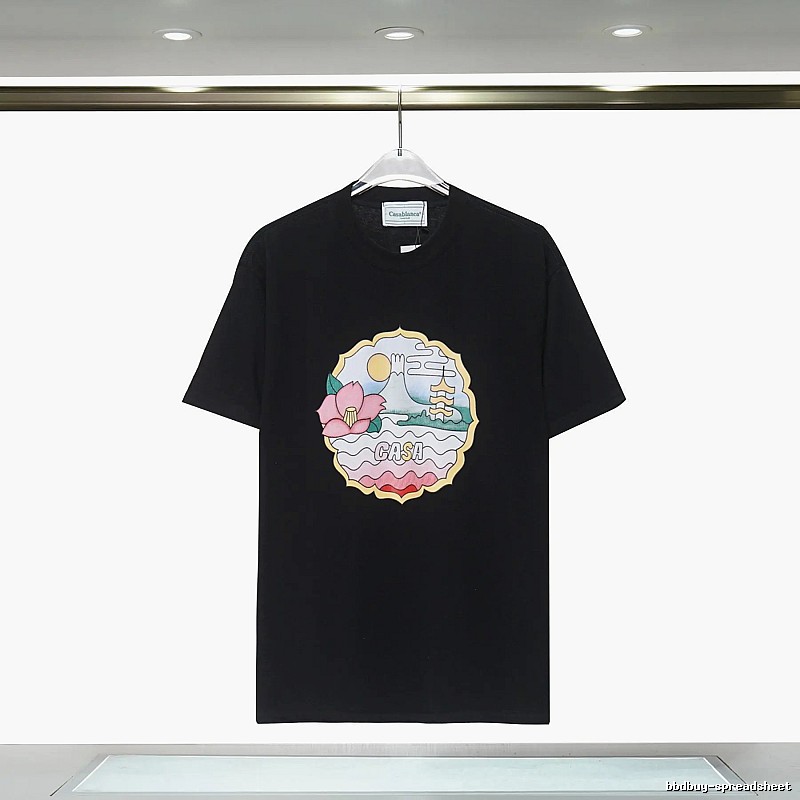 Casablanca Print Retro Style Black T-shirt
