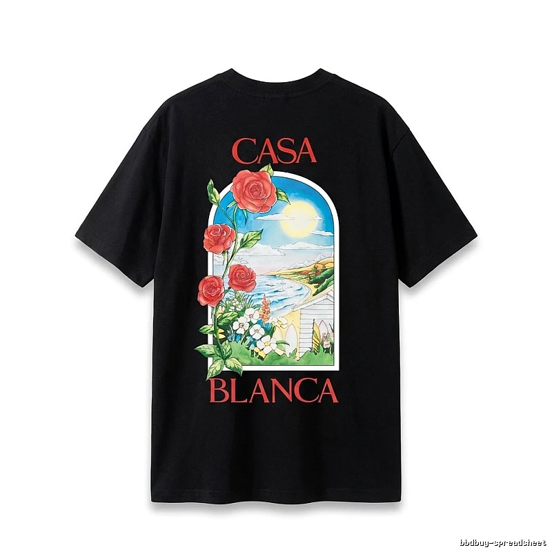 Casablanca - printed casual - style black T - shirt