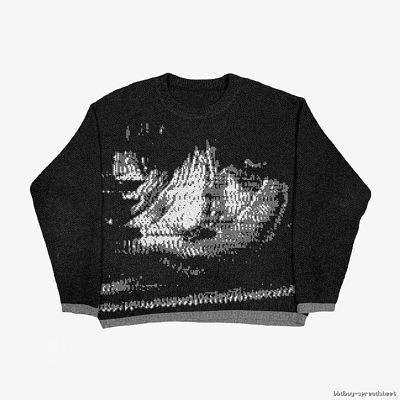 Casual Anime graphic sweater Black Knit Top for Comfortable Styling