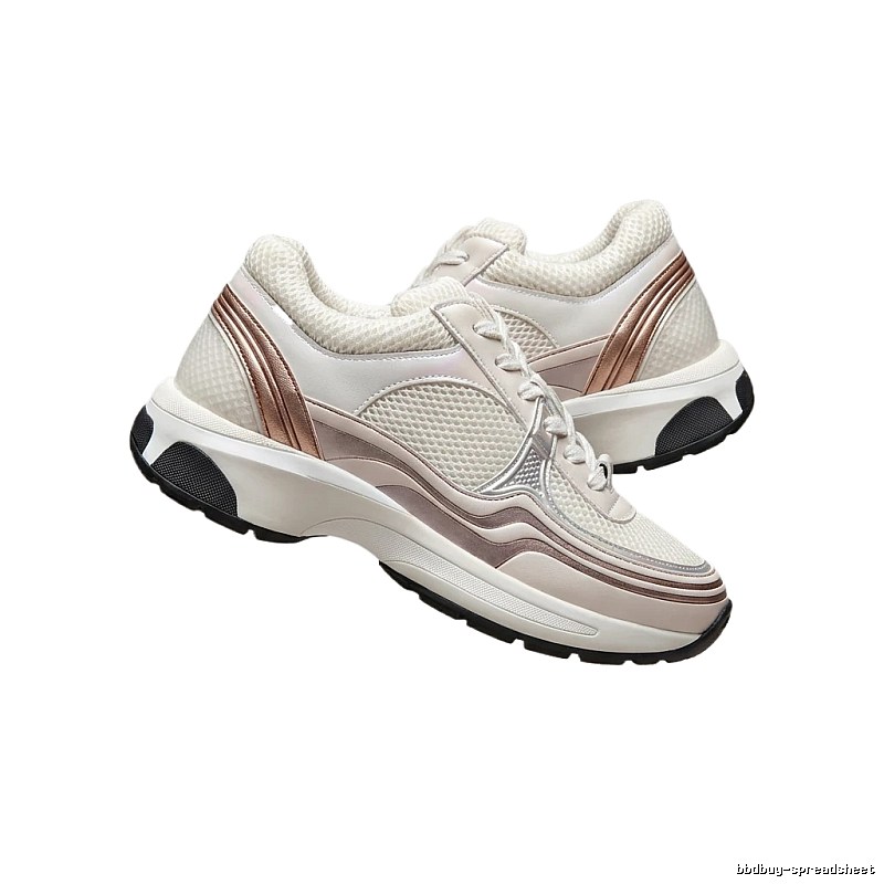 Chanel sporty white running shoes