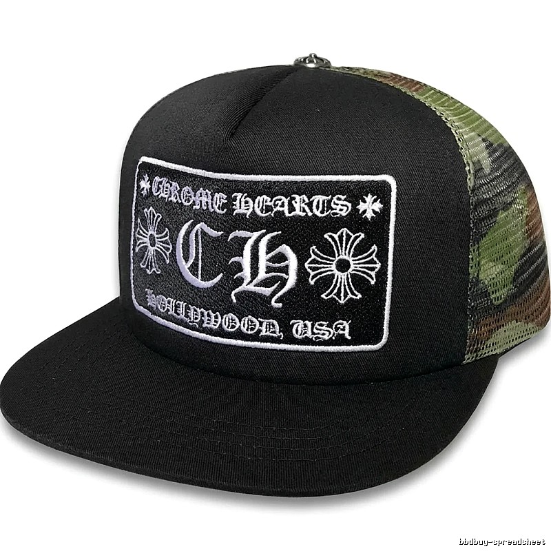 Chrome Hearts camouflage retro-style black hat