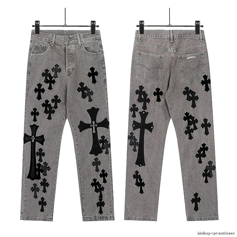 Chrome Hearts Compact Graphic jeans Light Denim Jeans for Smart Casual Looks