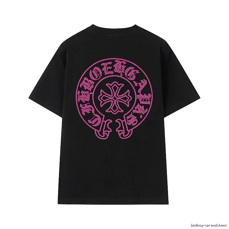 Chrome Hearts Cross-embroidered Cool & Trendy Black Short-sleeve T-shirt