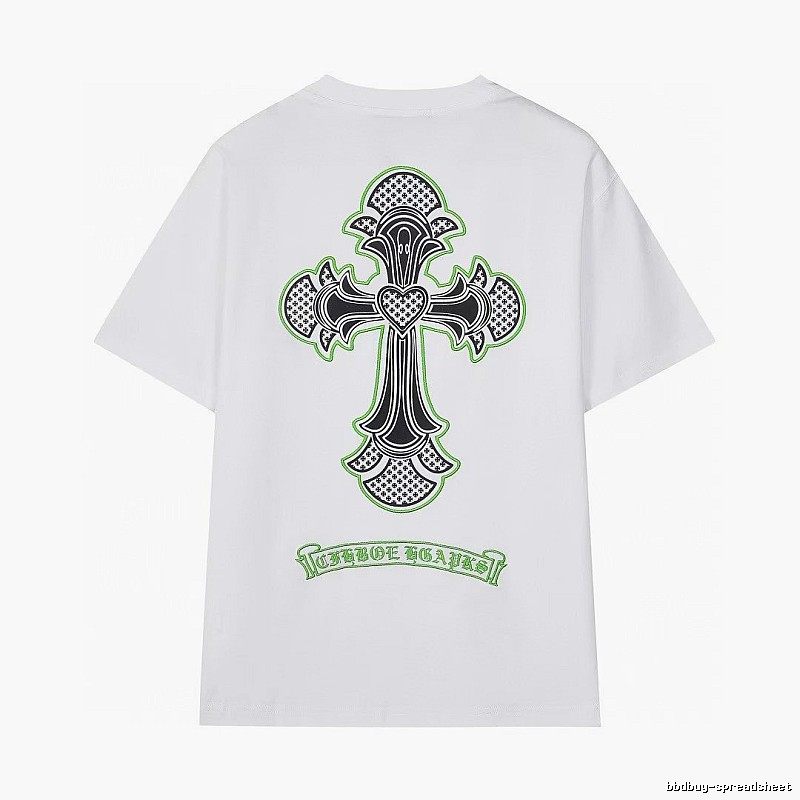 Chrome Hearts Cross Print Street Style White T-Shirt
