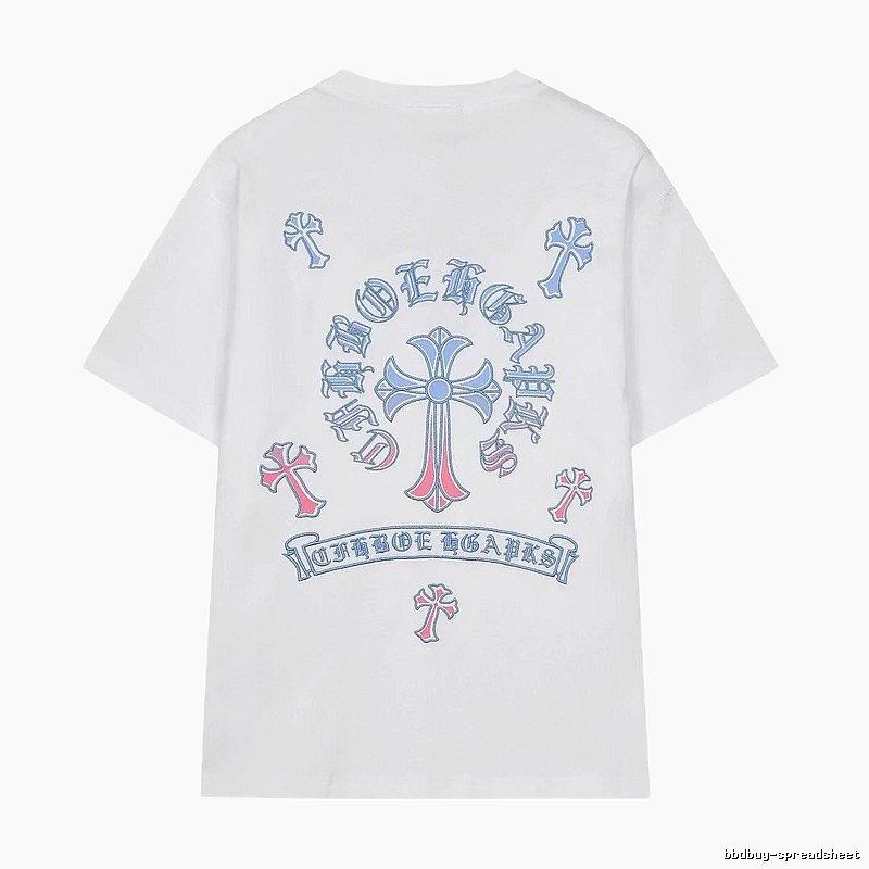 Chrome Hearts Cross Print Trendy Street Style White Short-sleeve T-shirt