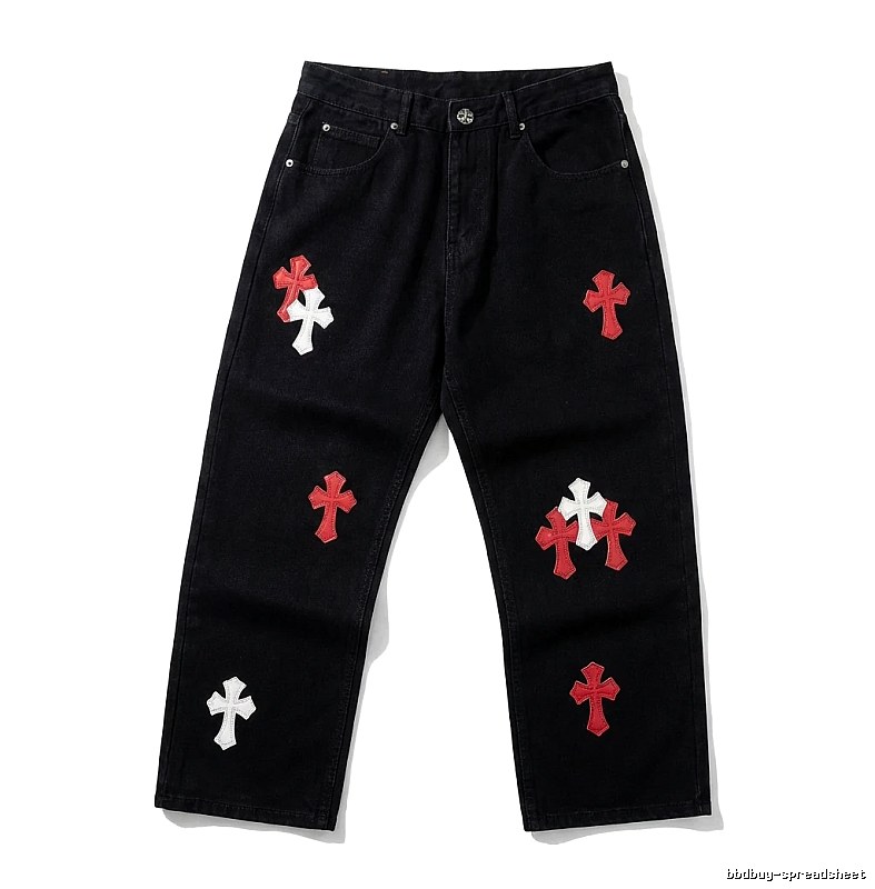Chrome Hearts Cross Trendy Cool Black Jeans