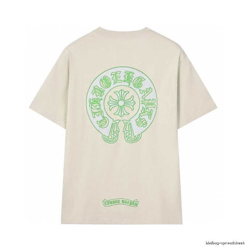 Chrome Hearts Embroidered Street Style Beige Short-sleeve T-shirt