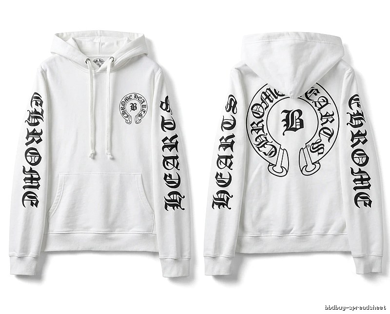 Chrome Hearts Gothic-style white hoodie