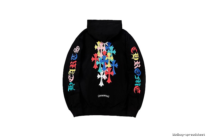 Chrome Hearts Lightweight Cross graphic hoodie Black Blue Cross for Trend Styling