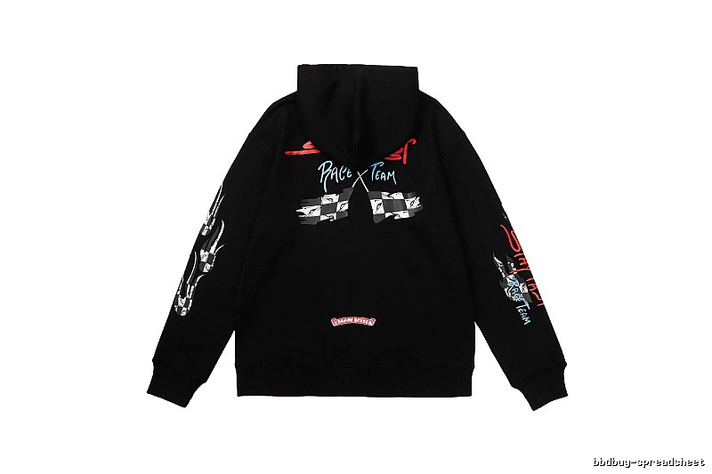Chrome Hearts Monogram Cross graphic hoodie Black Blue Cross for Casual Outfits