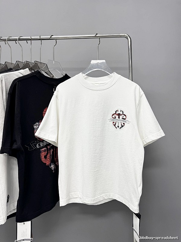 Chrome Hearts Patchwork Cross Street Style White T-Shirt
