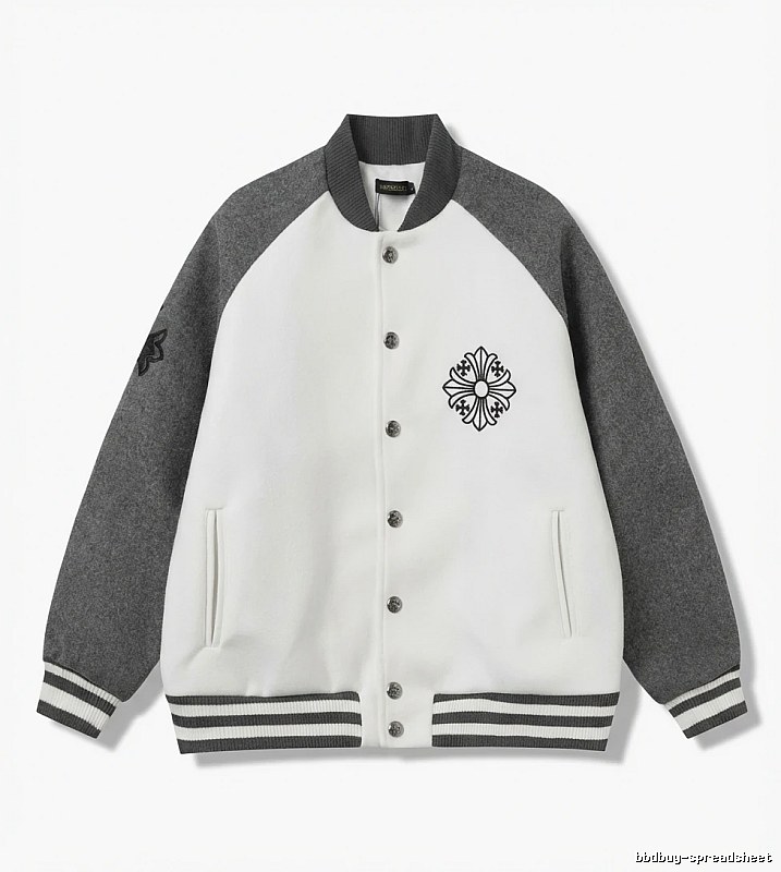 Chrome Hearts Retro Grey and White Collar Jacket