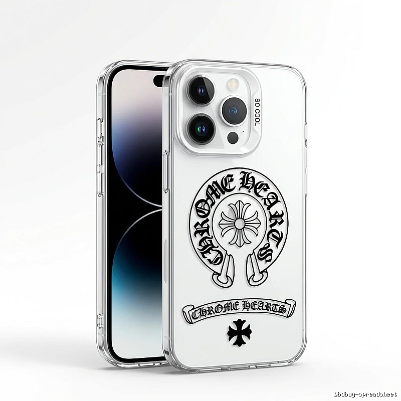 Chrome Hearts silver jewelry style transparent iPhone case