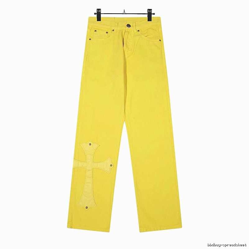 Chrome Hearts Streetwear Graphic jeans Light Denim Jeans with Logo Accent