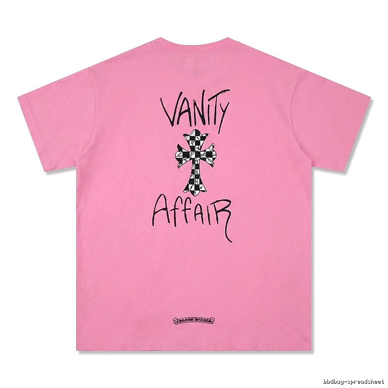 Chrome Hearts Trendy and Cool Style Pink T-shirt