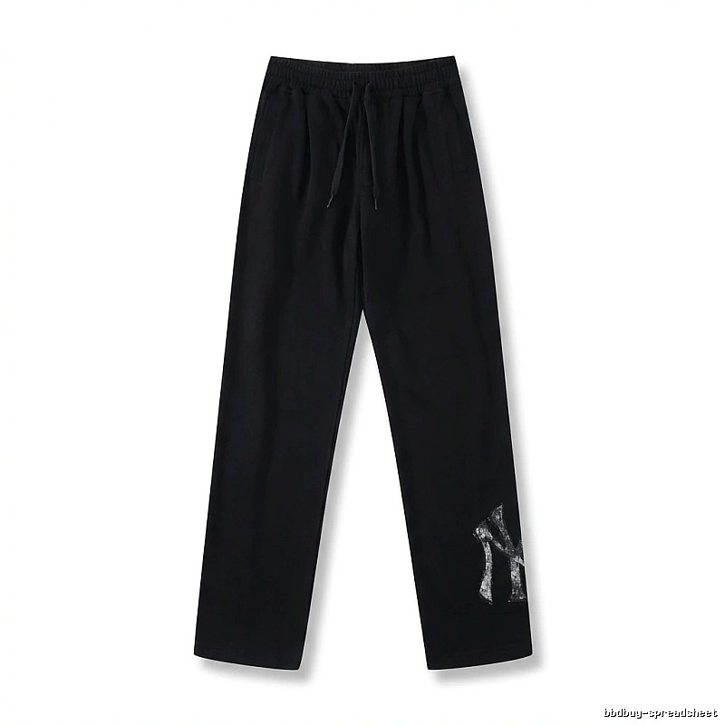 Classic trendy brand black trousers of MLB