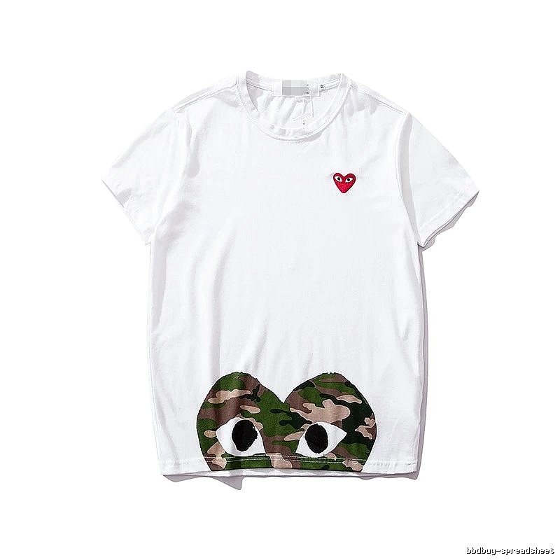 Comme des Garcons PLAY 2021-49 Green Style 2149 Heart Logo T-Shirt Casual Layering