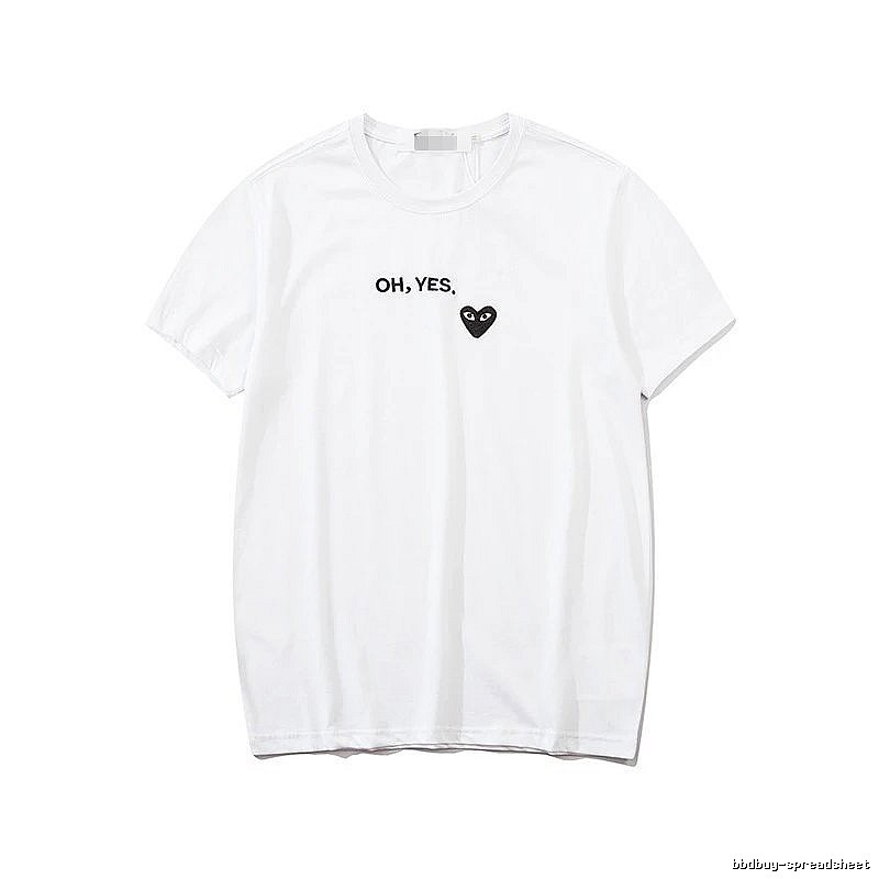 Comme des Garcons PLAY 2021-87 White Style 2187 Heart Logo T-Shirt Statement Graphic