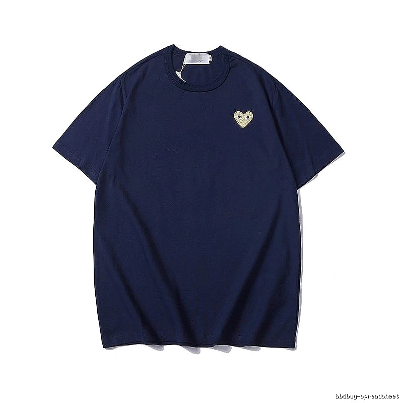 Comme des Garcons PLAY 2023-32 Blue Style 2332 Heart Logo T-Shirt Active Casual