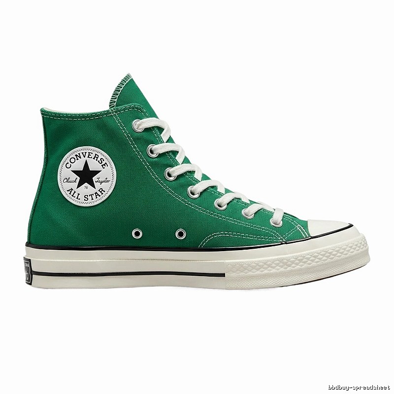 Converse high-top retro-style green shoes