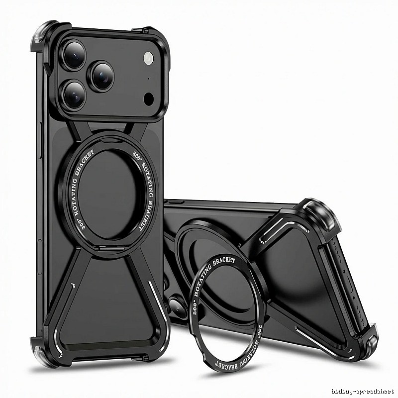 Cool Black Rotating Bracket iPhone Case for Trendy Brands