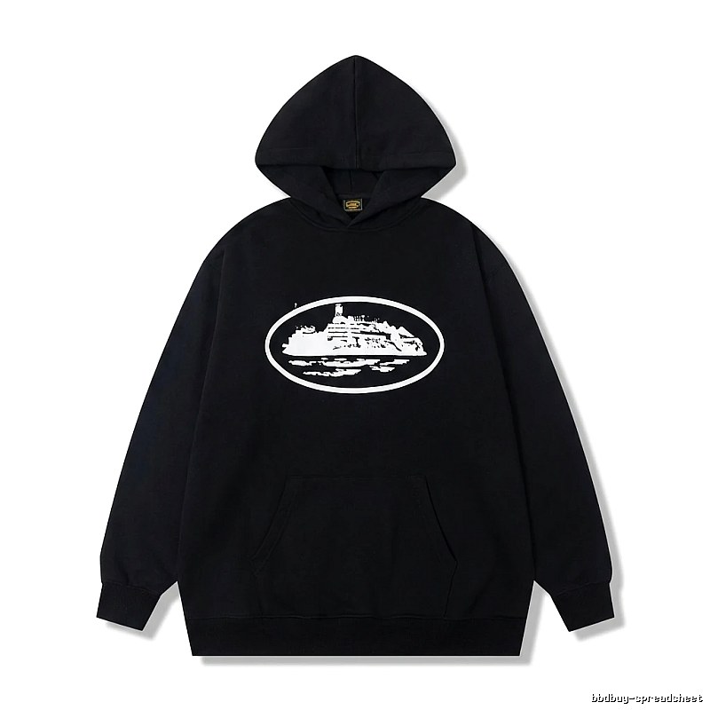Corteiz black minimalist style hoodie