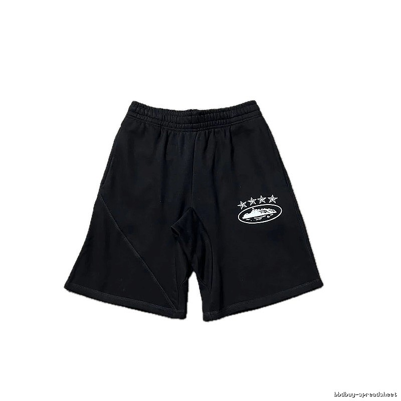 Corteiz five-star pattern black shorts