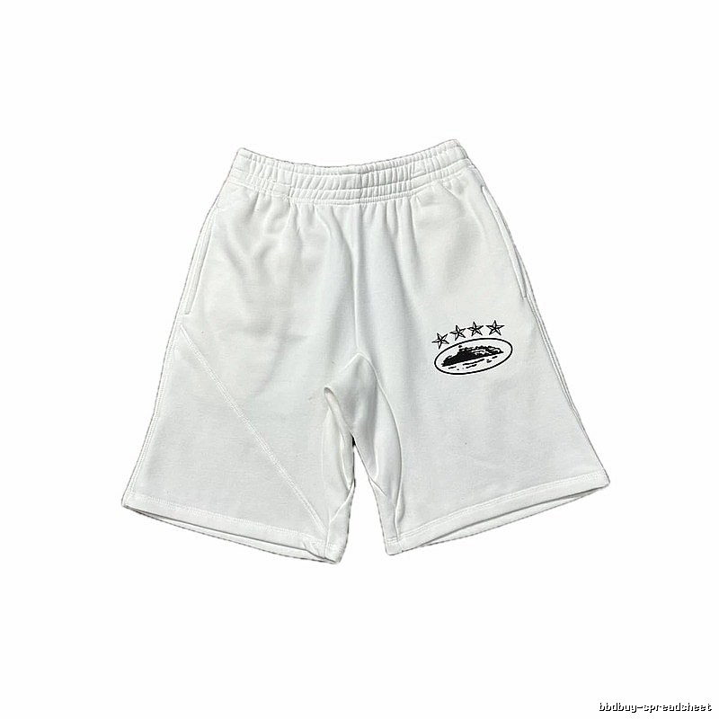 Corteiz Five-Star Trend Brand White Shorts