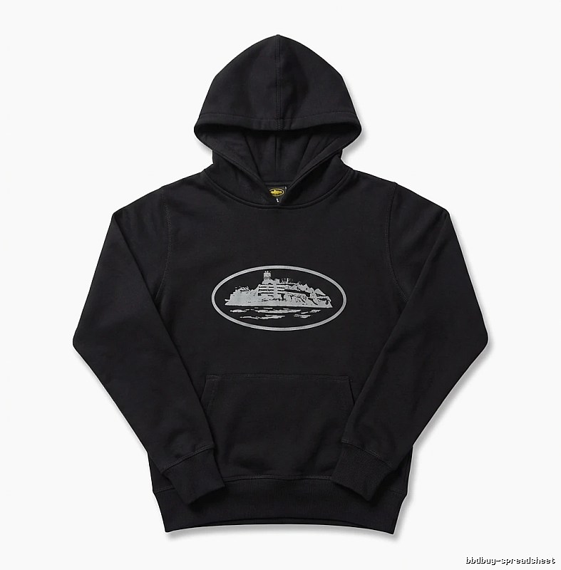 Corteiz Island Logo Minimalist Style Black Sweatshirt