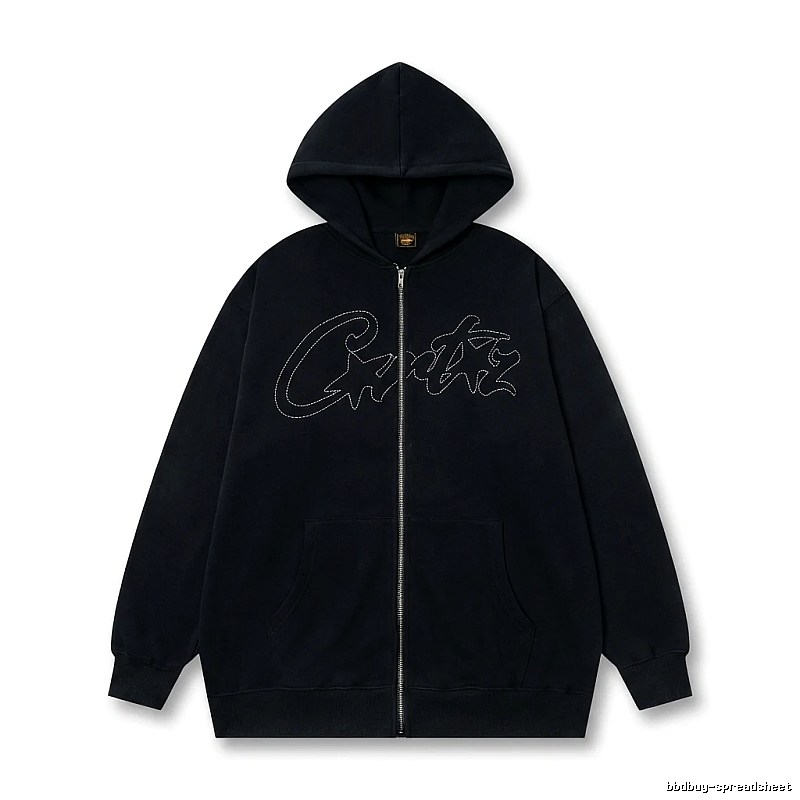 Corteiz minimalist style black hoodie