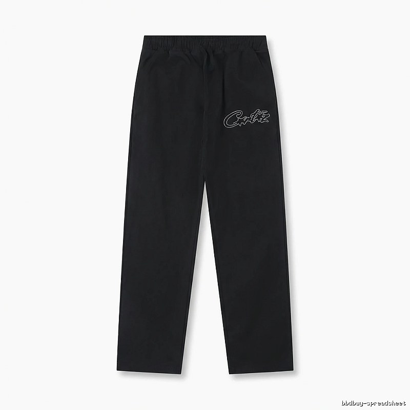 Corteiz minimalist style black long trousers