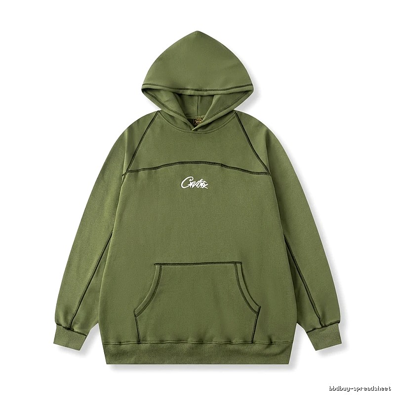 Corteiz minimalist style olive green sweatshirt