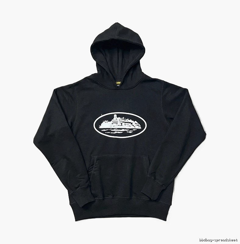 Corteiz nautical style black hoodie