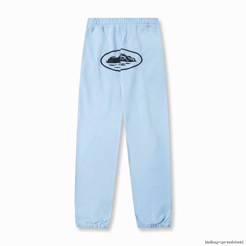 Corteiz Printed Casual Light Blue Pants