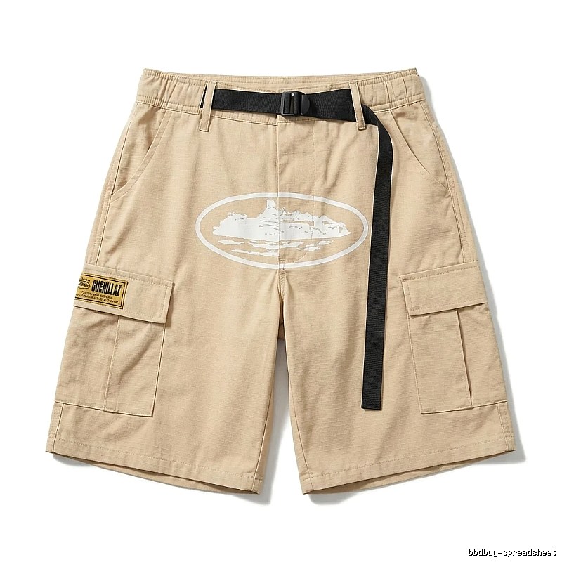 Corteiz printed workwear-style khaki shorts