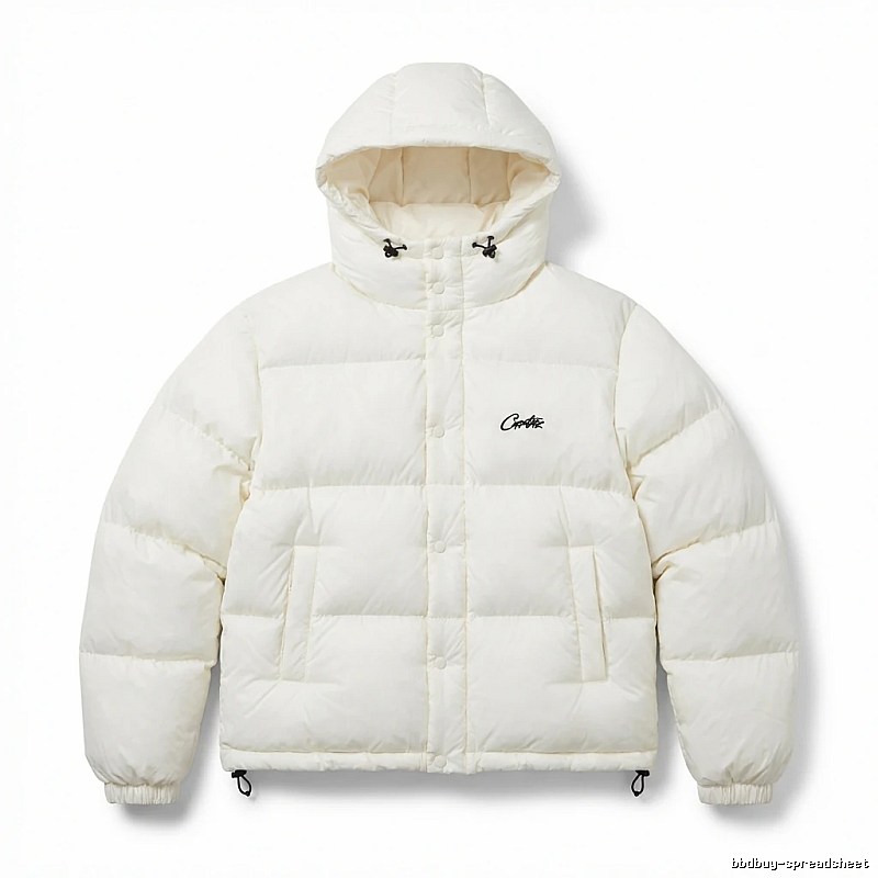 Corteiz trendy brand simple style white cotton-padded coat