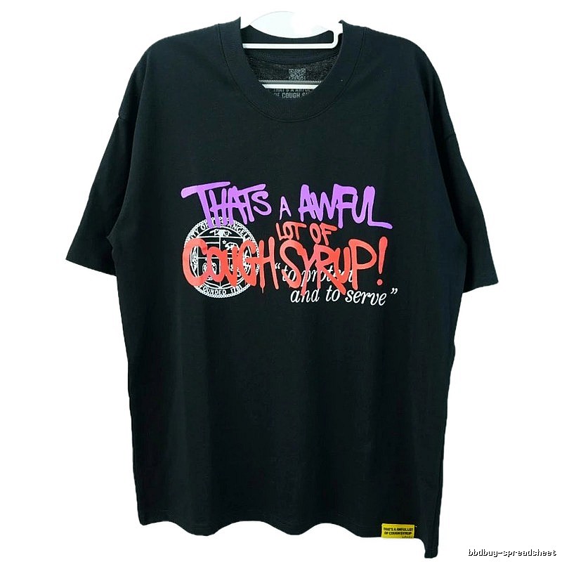 CoughSyrup Graffiti Street Style Black T-shirt