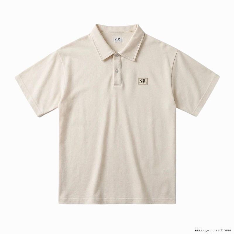 C.P. Basic Style Simple and Elegant Beige Polo Shirt