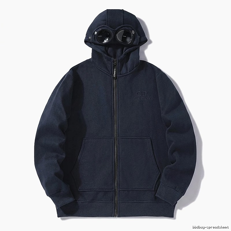C.P. COMPANY Workwear Style Navy Blue Hoodie