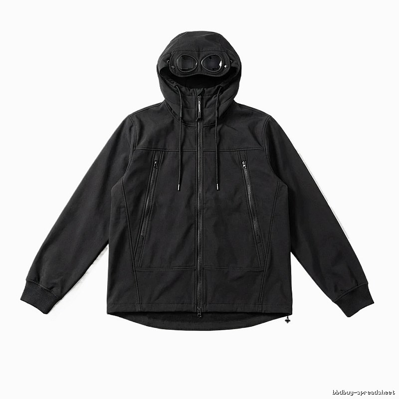 C.P. hooded simple style black coat