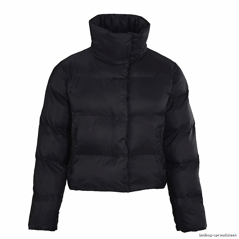 Daily Edit Stand-Collar Puffer Jacket - Black