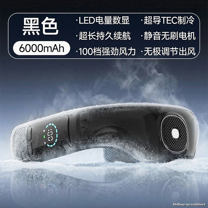 Daily Wearable Neck Fan For Summer Carry 6000mah Black