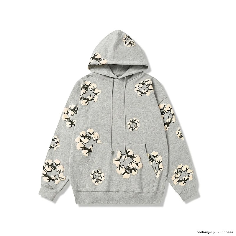 DENIM TEARS Floral Wind Grey Hoodie