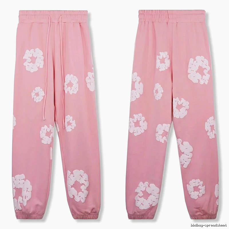 DENIM TEARS Flower Pink Sweatpants