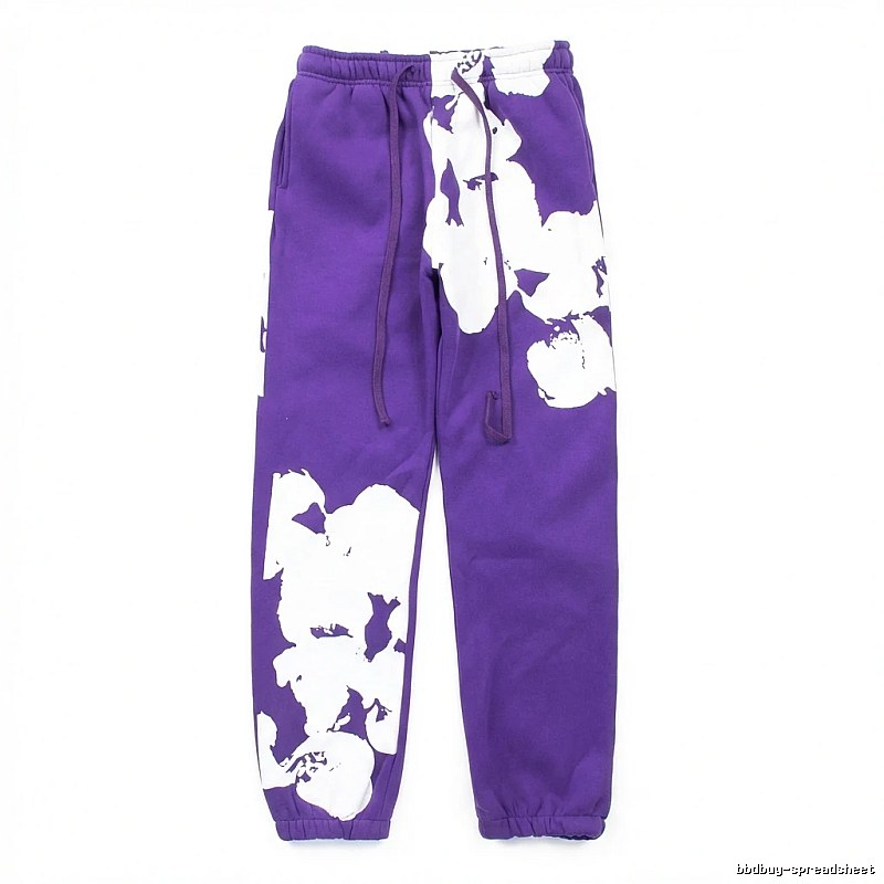 DENIM TEARS Ink-splashing Style Purple Sweatpants