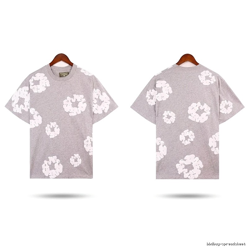 DENIM TEARS Printed Casual Grey T-shirt