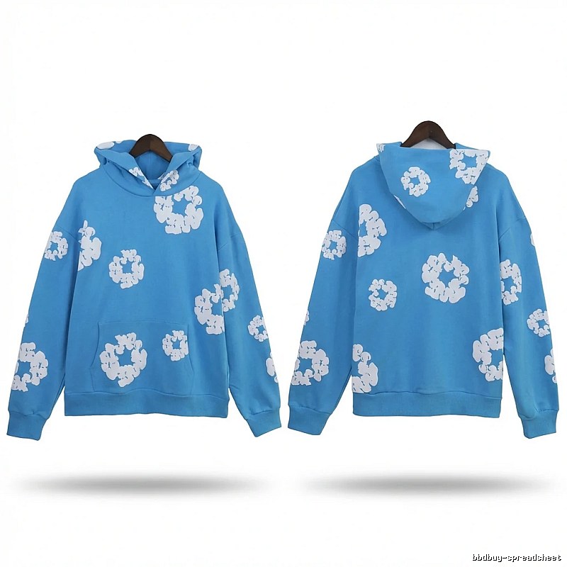 DENIM TEARS Printed Casual Style Blue Sweatshirt