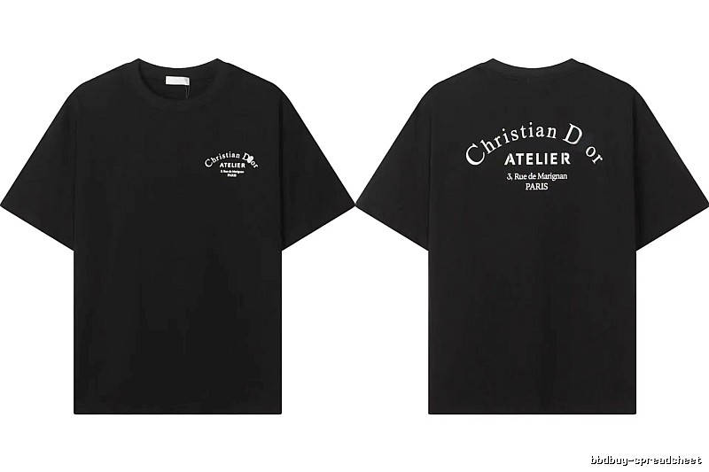 Dior ATELIER Minimalist Style Black Short-Sleeve T-Shirt
