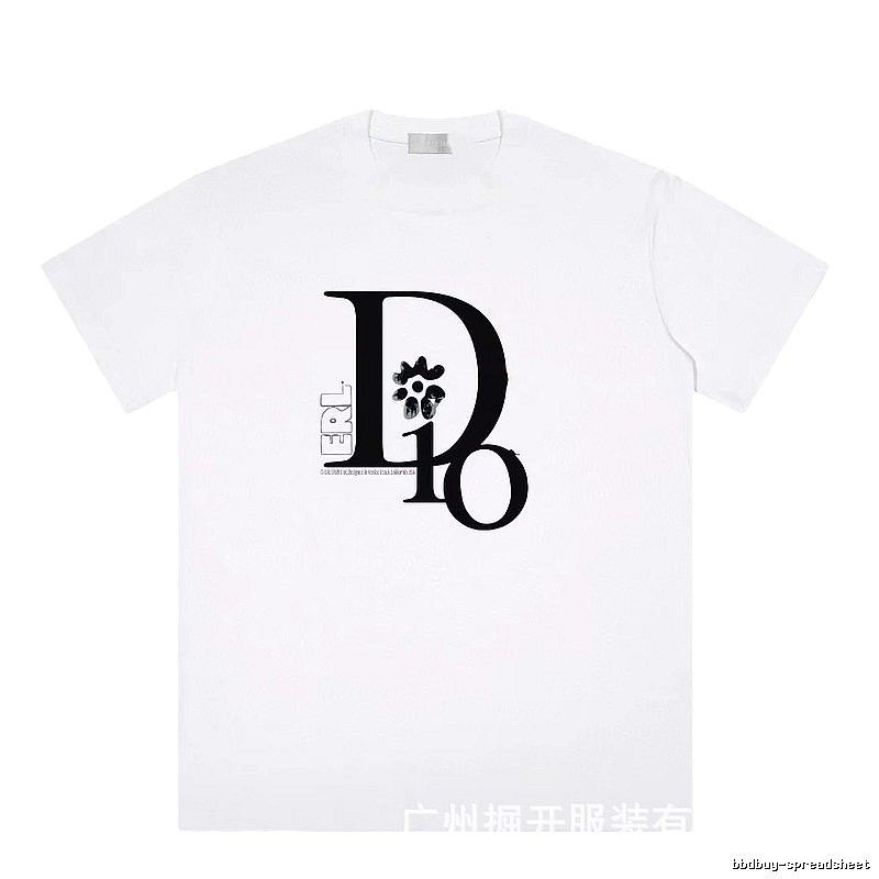 Dior Co-branded Trendy Style Printed White T-Shirt